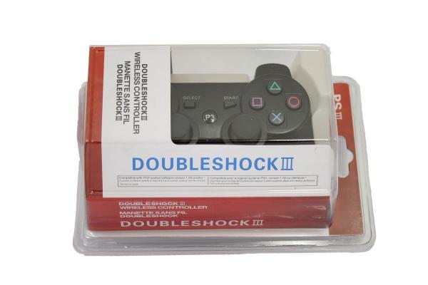 PS3 Doubleshock III (Tredjeparts) Black Bluetooth Controller.