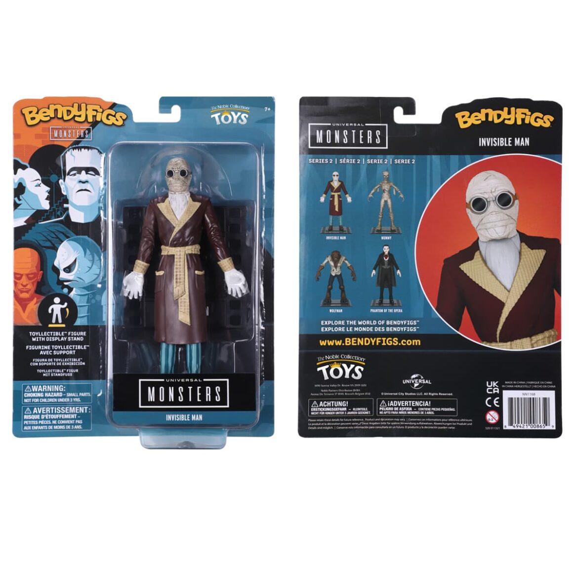 Noble Collection - Universal Monsters Bendyfigs Invisible Man