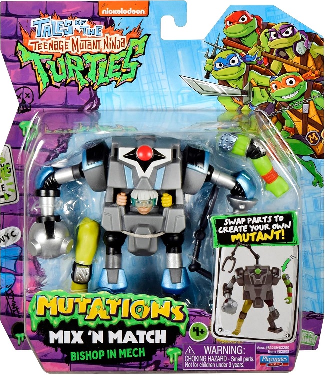 TMNT - Tales Of The Teenage Mutant Ninja Turtles Mix N Match Basic Mutant Figure - Bishop In Mech