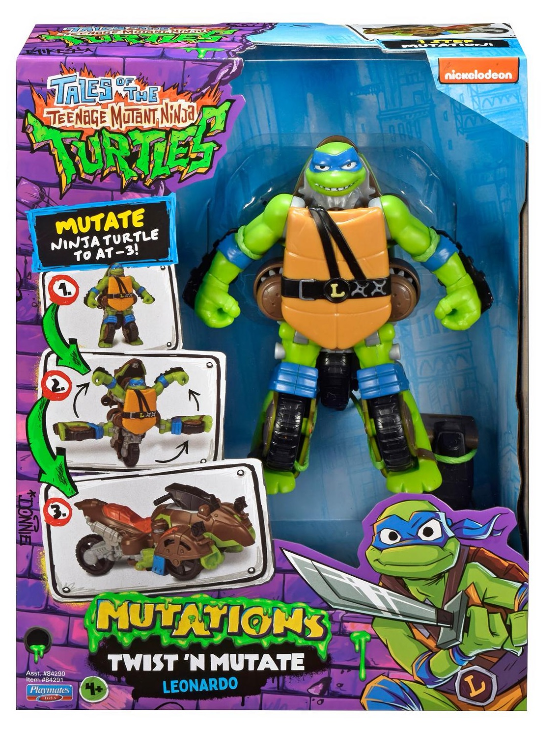 TMNT - Tales Of The Teenage Mutant Ninja Turtles Twist N Mutate Figure To Vehicle - Leonardo