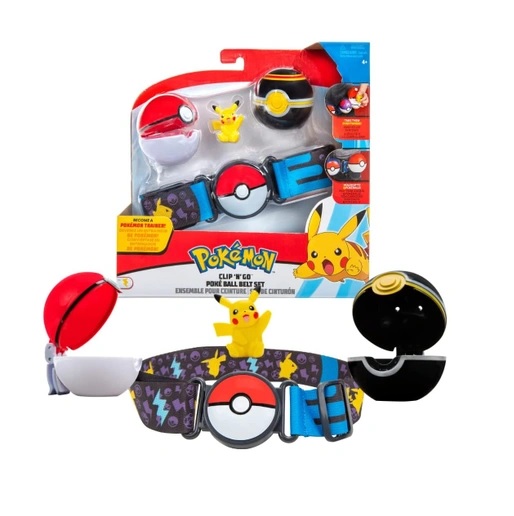 PKW - Clip n Go Poke Ball Belt Set (Poke Ball, Luxury Ball, and Pikachu #7) W6