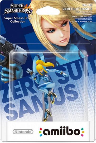 Amiibo Figurine - Zero Suit Samus (No 40) (Super Smash Collection) Skadad box