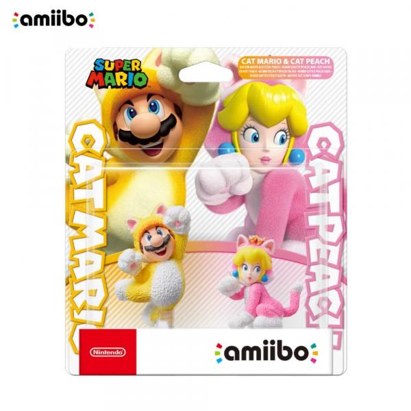 Amiibo Figurine - Cat Mario & Cat Peach (Kantstött)