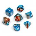Tärningsset - Marble Series: Blue & Brown (DAMS014)